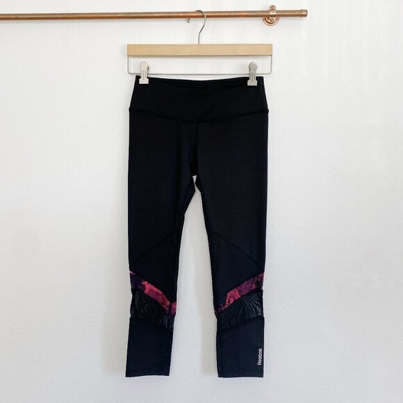 Reebok Athletic Workout Yoga Mesh Leggings XS - Picture 1 of 2